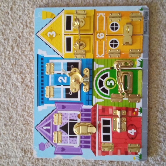 Melissa & Doug Toys Melissa Doug Locks Latches Wood Activity Board